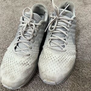 Silver and white Nike Aix max running shoe